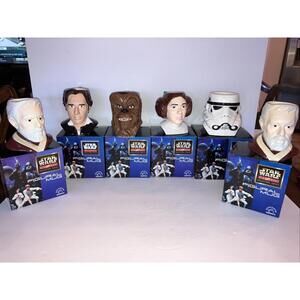 Lot Of 6 Vintage 97 Star Wars Classic Collector Series Figural Mugs W/Boxes NEW